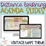 Google Slides Agenda Template for Distance Learning - World Maps Theme