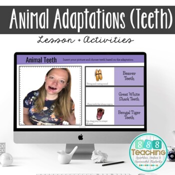 Preview of Distance Learning Animal Adaptations - Teeth - Project, Lesson, Activities 
