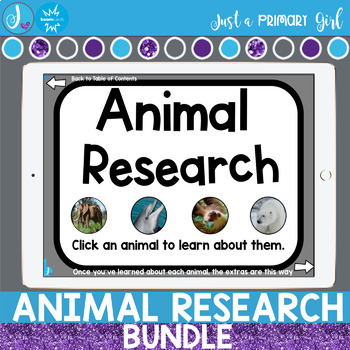 Preview of Distance Learning Animal Research Project and Habitats Bundle