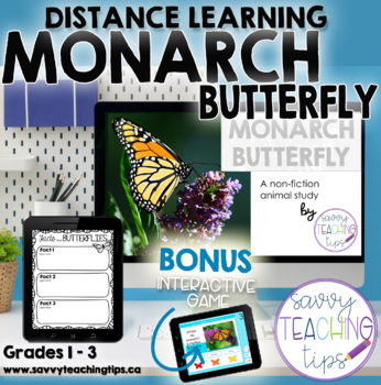 Preview of Distance Learning Animal Research  the MONARCH BUTTERFLY