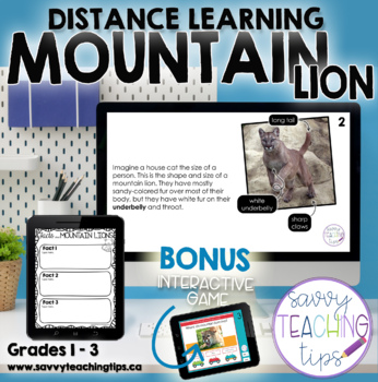 Preview of Distance Learning Animal Research  the MOUNTAIN LION