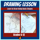 Art Learn to Draw Using Basic Shapes - Middle School Art o