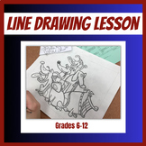 Line Drawing Art Lesson Beginner Drawing Lesson Middle Sch