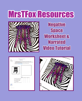 Preview of Positive and Negative Space Art Worksheet Middle School Art High School Art