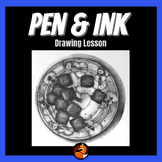 Pen and Ink Drawing Art Lesson Food Drawings Middle School