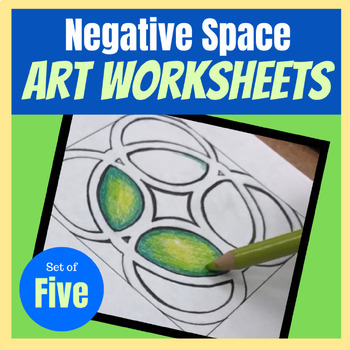 Preview of Negative Space Worksheets Drawing Activity Middle School Art High School Art