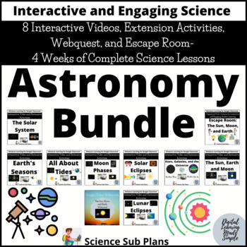Preview of Astronomy Bundle - Interactive Videos, Webquest, and Escape Room