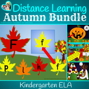 Preview of Distance Learning Autumn Kindergarten ELA English Language 