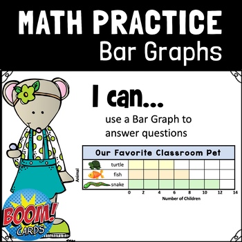Preview of Go Math 1st Chapter 10 | Represent and Interpret Data |  Bar Graphs | BOOM CARDS