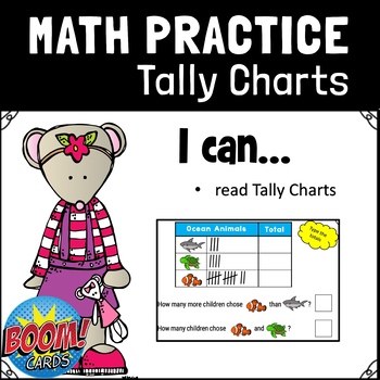 Preview of Go Math 1st Tally Charts | Interpret Data | BOOM CARDS