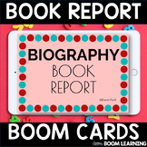 Distance Learning BOOM Cards BIOGRAPHY BOOK REPORT