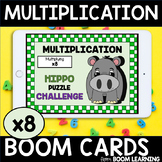 Distance Learning BOOM Cards Multiplication Facts Hippo Pu