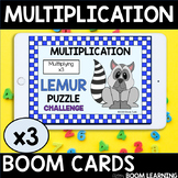 Distance Learning BOOM Cards Multiplication Facts Lemur Pu