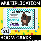 Distance Learning BOOM Cards Multiplication Facts Platypus