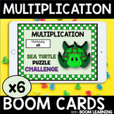 Distance Learning BOOM Cards Multiplication Facts Sea Turt