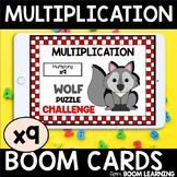 Distance Learning BOOM Cards Multiplication Facts Wolf Puz