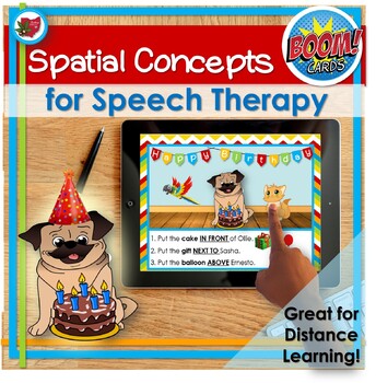 Preview of Distance Learning BOOM | Speech Therapy | Spatial Concepts & Follow Directions
