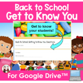 Digital Back To School Get to Know You Google Form