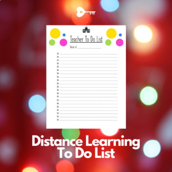 Preview of Distance Learning Back To School To Do List