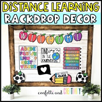 Preview of Distance Learning Backdrop Decor