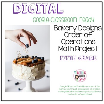 Preview of Distance Learning: Bakery Designs Order of Operations Math Project