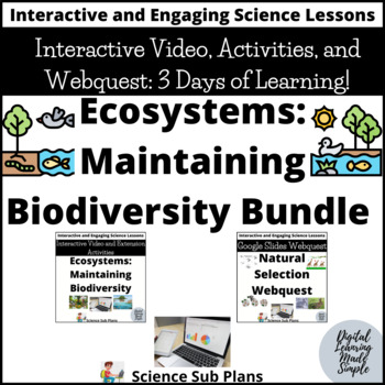 Preview of Ecosystems Biodiversity - Interactive Video, Extension Activities, and Webquest