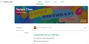 Preview of Distance Learning Birthday Banner Google Classroom