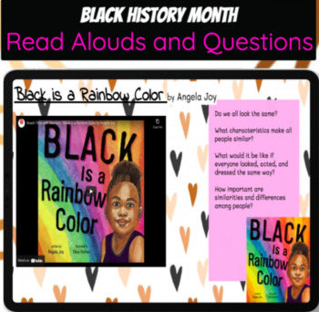 Preview of Distance Learning Black History Month 20 Read Alouds Google Slides 