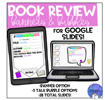 Preview of DIGITAL Book Recommendation/ Book Review Banners / Speech Bubbles for SLIDES