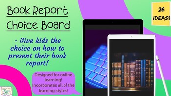 Preview of Distance Learning Book Report Choice Board