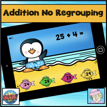 Preview of Boom™ Cards Distance Learning Math Addition Without Regrouping