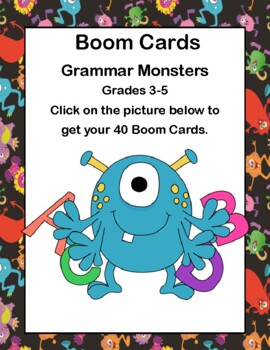 Preview of Distance Learning Boom Cards- Grammar Monsters -Grades 3-5