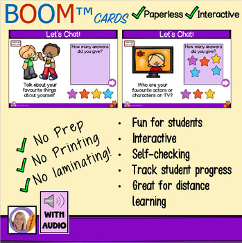 Distance Learning Boom Cards Let S Chat Easy Conversation Starters For Speech