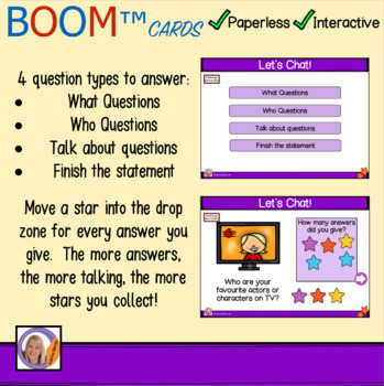 Distance Learning Boom Cards Let S Chat Easy Conversation Starters For Speech