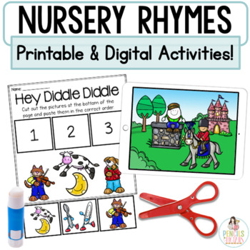 Preview of Nursery Rhymes | Boom™ Cards Digital and Printable Retell Activities