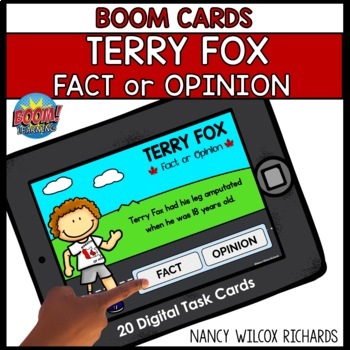 Preview of Terry Fox FACT or OPINION Boom Cards | Social Studies Distance Learning