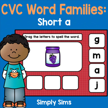 Preview of Distance Learning | Boom Deck | CVC Word Families: Short a | Digital Resource