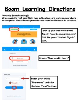 Preview of Distance Learning "BOOM LEARNING CARDS" PARENT COMMUNICATION