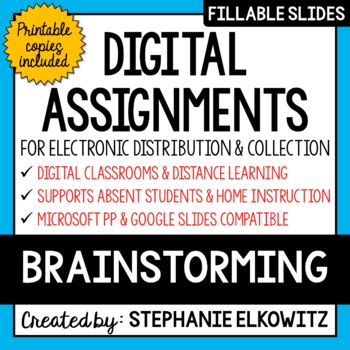 Preview of Brainstorming Digital Activities | Distance Learning