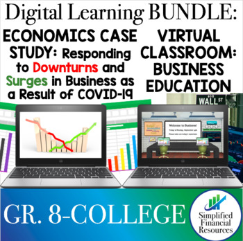 Preview of Economics of Recession COVID on Business and Virtual Classroom Bundle Digital