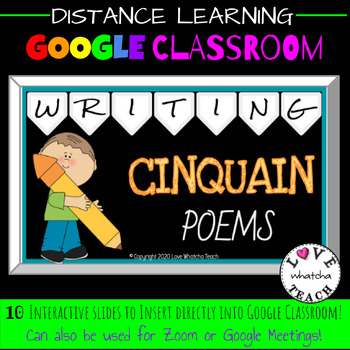 Preview of CINQUAIN POEMS Google Classroom