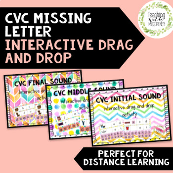 Preview of CVC Missing Sound Interactive Resource BUNDLE Distance Learning