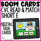 CVC Short E Read and Match Boom Cards Distance Learning