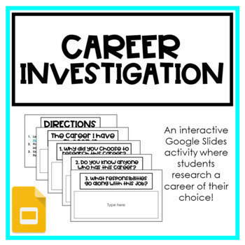 Preview of Distance Learning: Career Investigation | Career Exploration | CTE | FCS