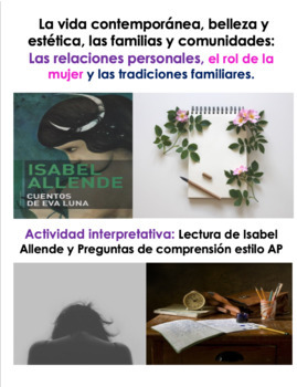 Preview of Distance Learning:  "Cartas de Amor Traicionado" por Isabel Allende in SPANISH