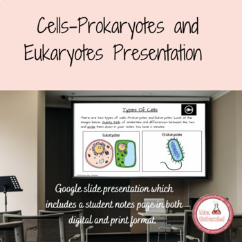 Preview of Distance Learning: Cells-Prokaryote vs. Eukaryote PPT and Notes Page