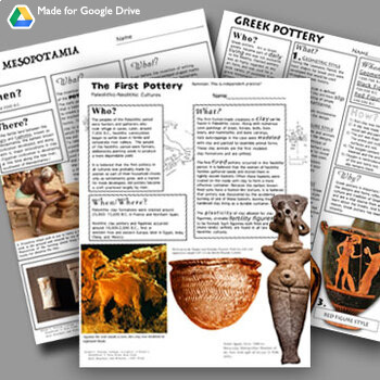 Preview of Distance Learning - Ceramics (E-Day) "Who-What-When-Where" Ceramics History!