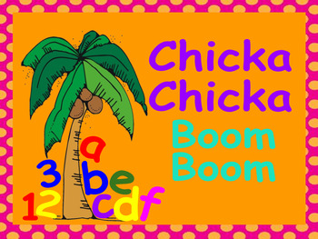 Preview of Distance Learning Chicka Chicka Boom Boom Literarcy & Math (BOOM CARDS)