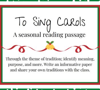 Preview of Distance Learning Christmas Close Reading Passage Multicultural Traditions