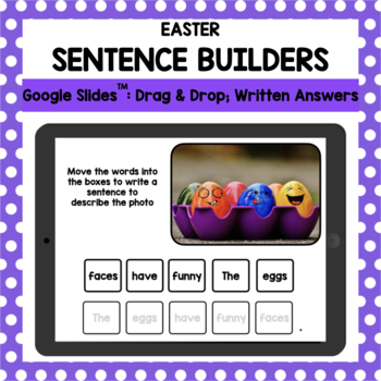 Preview of Distance Learning - Easter Sentence Builders: A Google Slides Activity